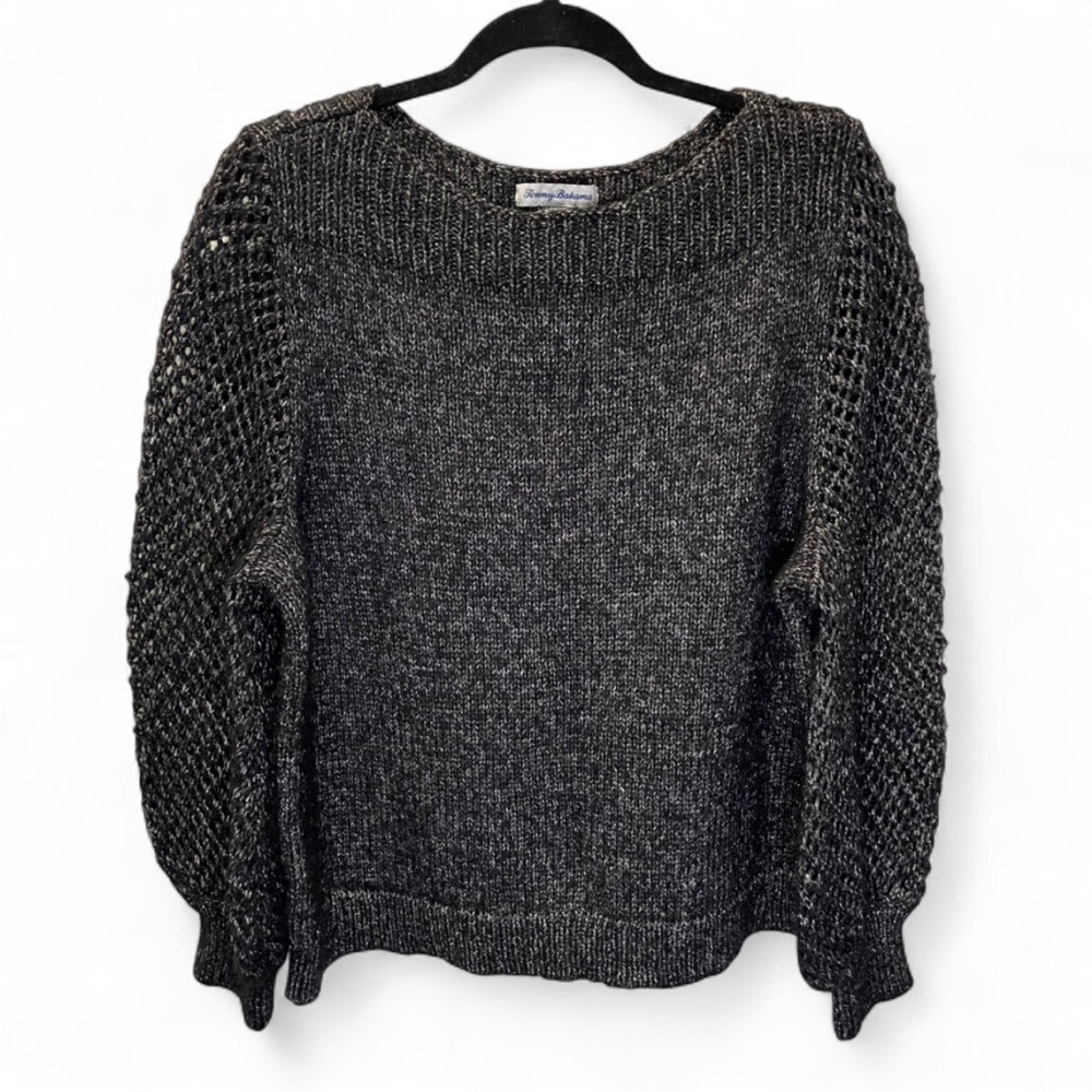 Tommy Bahama Shimmer Balloon Sleeve Chunky Knit Sweater XL/TG